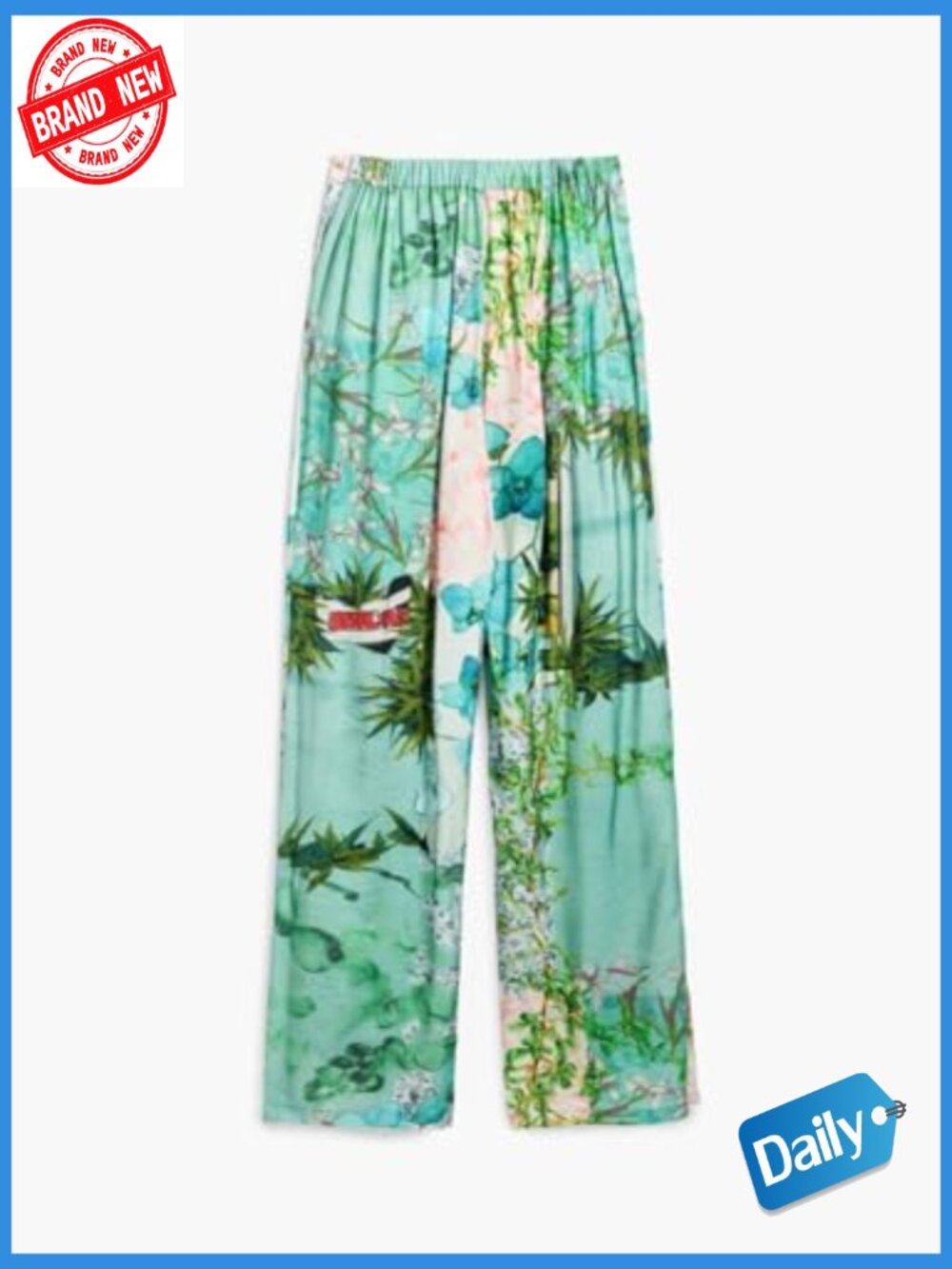 Floral Mid Rise Straight Leg Jeans with Zipper Closure - Picture 6 of 7